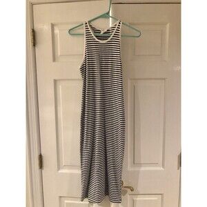 Loft Blue and White Striped Summer Dress Small